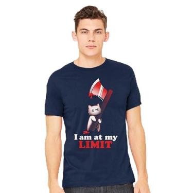 Imagem de TeeFury - at My Limit - Camiseta masculina animal, gato, Carvão, 3G