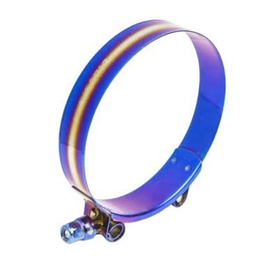 Imagem de Kyostar Braçadeira de mangueira de parafuso em T de 8,8 cm ajustável de aço inoxidável titânio azul com diâmetro Ranger para 90-98 mm