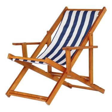 Imagem de Espreguiçadeira Preguiçosa Dobrável Mel Cb-list Azul-branco