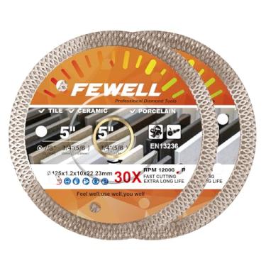 Imagem de Lâmina de serra de diamante de 5 polegadas, 2 PCS, lâmina de serra de diamante super fina turbo, corte de ladrilhos de porcelana cerâmica