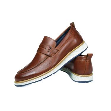 Imagem de Sapato Mocassim Couro Legítimo Masculino Loafer Monk Noivo Cor:Marrom;Tamanho:38
