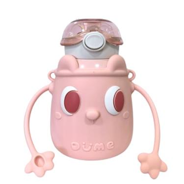 Imagem de Garrafa Térmica Infantil Happy Moment 500ml com Bolsa e Alça Inox Resistente Cor Rosa