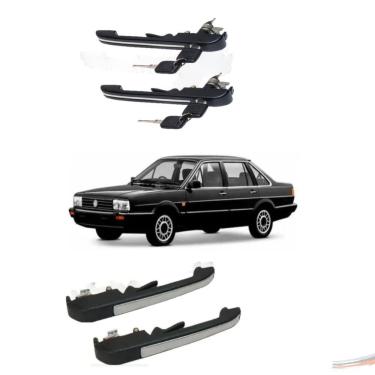 Imagem de Kit Maçanetas Externas Quantum Santana Friso Inox 4 Pt 92-98 - KIT / 4 [F103]