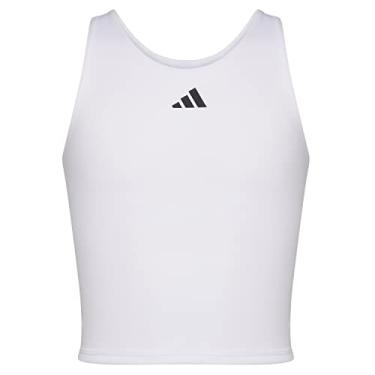 Imagem de adidas Sutiã esportivo de compressão com absorção de umidade para meninas, Branco, 8