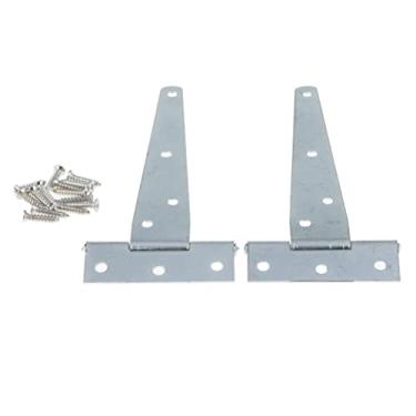 Imagem de Dobradiça em T resistente de 12,7 cm, 2 peças, dobradiças em T de ferro galvanizado para porta de metal de madeira, fácil instalação, forte resistência à corrosão - para portões de jardim, iate -