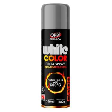 Imagem de Tinta Spray De Alta Temperatura Prata Para Pintura Roda Escapamento Motor Forno Fogão Churrasqueira Até 600°C