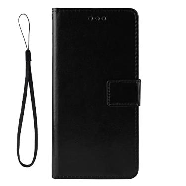 Imagem de Capa adequada para Blackview A70 2021 capa flip carteira de couro para Blackview A70 2021 capa magnética retrô carteira de telefone com compartimentos para cartão