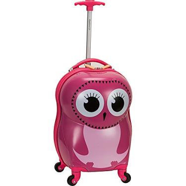 Imagem de Rockland Jr. Kids My First Luggage Spinner de policarbonato rígido, My First Luggage - Mala rígida com rodinhas, Coruja, Carry-On 19-Inch
