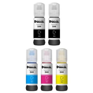 Imagem de Kit 05 Refil de Tinta Para T544 para impressora Ecotank Epson L3250, L