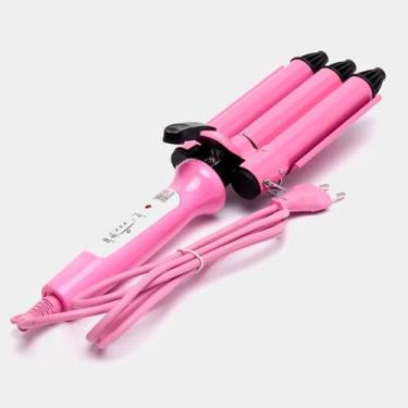 Imagem de Modeladora de Cachos Tri-onda Rosa Bivolt 25mm Cerâmica Cabelos - BELL