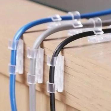 Imagem de Kit organizador de fios transparente 16 pcs - bazar do saara