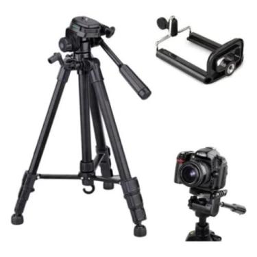 Imagem de Tripé Profissional Preto Universal 1,50m Compativel Sony Canon Nikon -