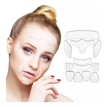 Imagem de Kit Mascara Adesiva Antirrugas Silicone Lavável Reutilizavel No Rosto 