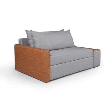 Imagem de Sofá-Cama Casal 2 Lugares com Baú Lateral Panamá Linho Grafite