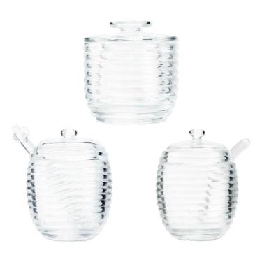 Imagem de Kit Lyor Colmeia Açucareiro, Meleira E Manteigueira Francesa