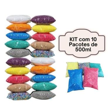 Imagem de Pérola De Eps Bolinhas De Isopor 1 Kit Com 10 Pacotes 500Ml - Rcaonlin