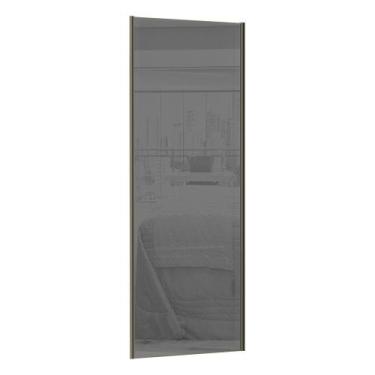 Imagem de Porta de Correr 80cm com Vidro Reflecta Prata e Puxador Inox sem Kit F