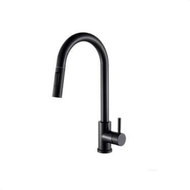 Imagem de Monocomando de mesa cozinha gourmet bica extensivel  black matte - Her