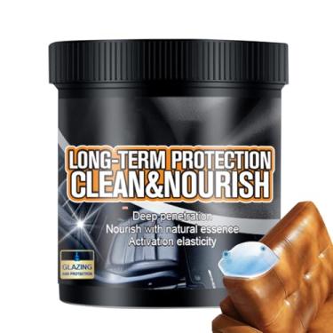 Imagem de Condicionador de couro para interior de carro - Reparação de assento de carro de couro 250g, creme de restauração de couro, bálsamo para reparos de arranhões para sofás, assentos de carro, sapatos,