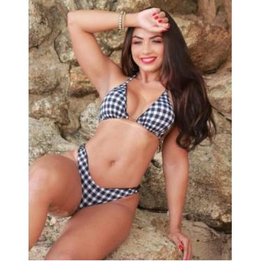 Imagem de Biquini feminino ripple xadrez - PENELOPE JOY, Preto, P