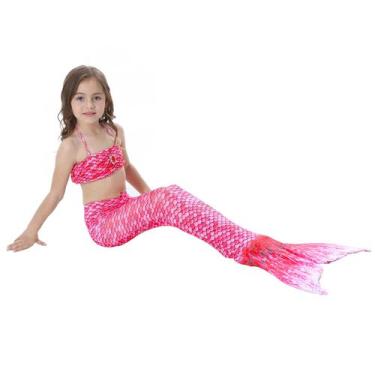 Imagem de Cauda De Sereia infantil + Monofin - REY SHOP, Rosa, G
