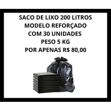 Imagem de Saco de Lixo 200 Litros com 30 Unidades - Um Clique Vendas