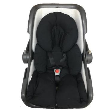 Imagem de Almofada Redutor Robo Para Carrinho de Bebe e Bebe Conforto Liso Preto