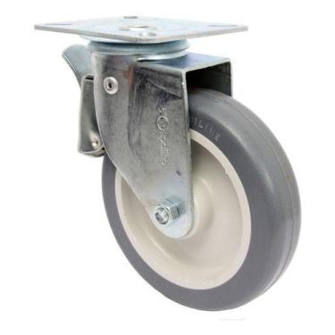 Imagem de Rodizio Girat. Placa C/ Freio 5pol. R512 Bp Pvc Anti Risco 75kg Por Ro