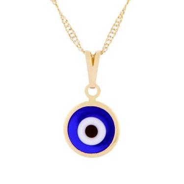 Imagem de Gargantilha com Olho Grego 8 mm - Sunshine Cristais, Dourado