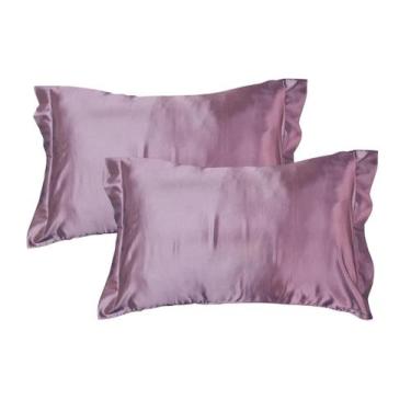 Imagem de 2 Fronhas Cetim Seda Luxo Antifrizz 50x70cm - Magic Enxovais, Marrom