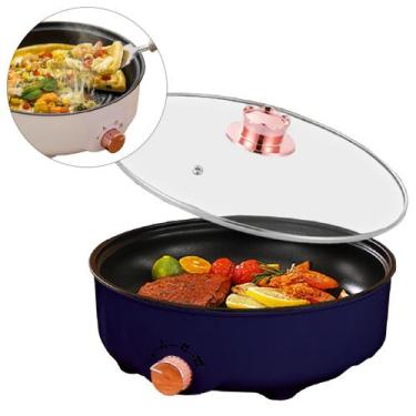 Imagem de Frigideira Elétrica Assadeira Panela Antiaderente 220v Cozinha Panela 