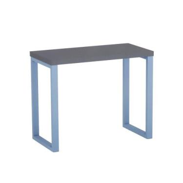 Imagem de Mesa Auxiliar Tubolar PE 40 Pandin 90 x 45 Cm Grafito e Azul Dali
