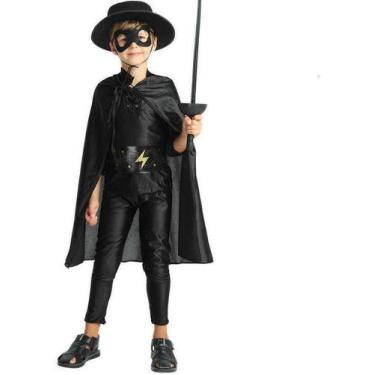 Imagem de Fantasia Capa Zorro Infantil Vampiro Bruxo Ou Bruxa - IndiaChina