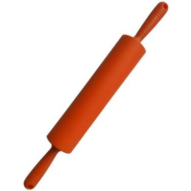 Imagem de Rolo Abridor de Massa Pizza 40 cm Em Silicone Antiaderente Terracota  