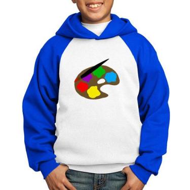 Imagem de Moletom Infantil Paint Colors Artboard - Foca na Moda, Branco, Azul, 1