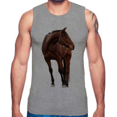 Imagem de Regata Cavalo Andaluz - Foca na Moda, Cinza, M