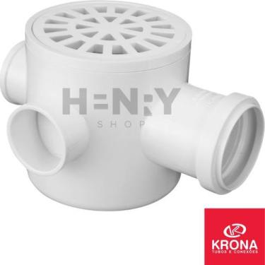 Imagem de Caixa Sifonada Com Grelha Redonda 100x100x50 - Krona