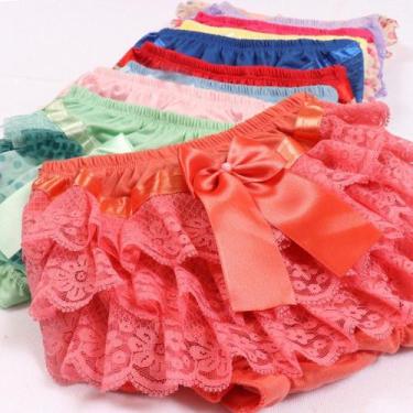 Imagem de Kit 3 Calcinhas Infantil Babado Bunda Rica Frufru Cambraia - Regional,