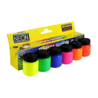 Imagem de Tempera guache neon 6p 15ml acrilex