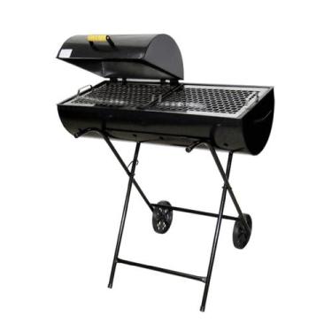 Imagem de Churrasqueira Mega Grill Mista Grelha e Carrinho 92x78x30cm - Ouro Min