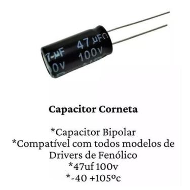 Imagem de 10 Capacitor Para Driver Bipolar 47x100 Corneta 47uf 100v - JN