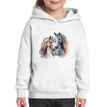 Imagem de Moletom Infantil Cavalo e Égua - Foca na Moda, Branco, 14