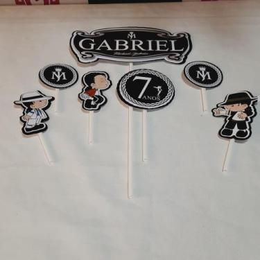 Imagem de kit topo de bolo Michael Jackson - Orvalho Festas