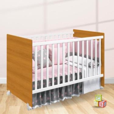 Imagem de Berço Brasileiro com Mosqueteiro Mel Branco Fosco/Savana - Móveis Rell