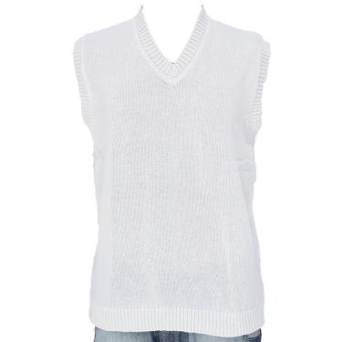 Imagem de Colete Masculino Modelo Liso - Katlen Tricot, Branco, M