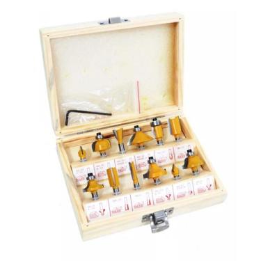 Imagem de Kit Jogo Fresas Para Tupia Cana 6mm 12 Peças - profield