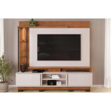 Imagem de Home p/ TV até 70 Polegadas Martino c/ Prateleira Nichos e Pés 200x190