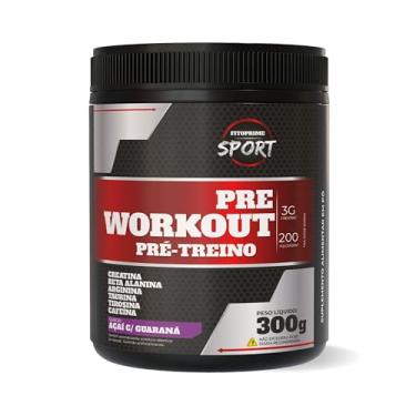 Imagem de Pré Treino Creatina Arginina Beta-alanina L-taurina L-tirosina Cafeína Pote 300g Sabor Açaí com Guaraná
