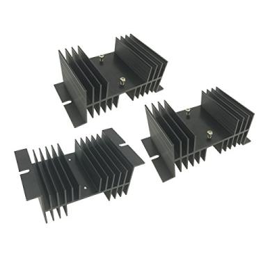Imagem de Saim dissipador de calor de alumínio dissipação de calor para relé de estado sólido SSR preto 3 peças