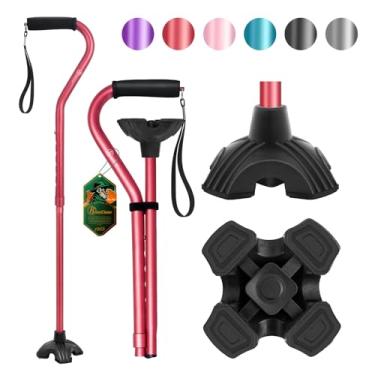 Imagem de BeneCane Bengala de caminhada ajustável com alça acolchoada macia deslocada para homens e mulheres, leve, confortável, base de estabilidade extra, auxílio à mobilidade para homens, mulheres e idosos